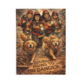 Search & Rescue Firefighter Blanket — "Courage Runs to the Danger" Velveteen Throw