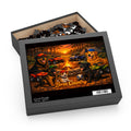 Born Country Camping Dogs Jigsaw Puzzle — Scenic Campfire ATV Scene (120/252/500 pcs)