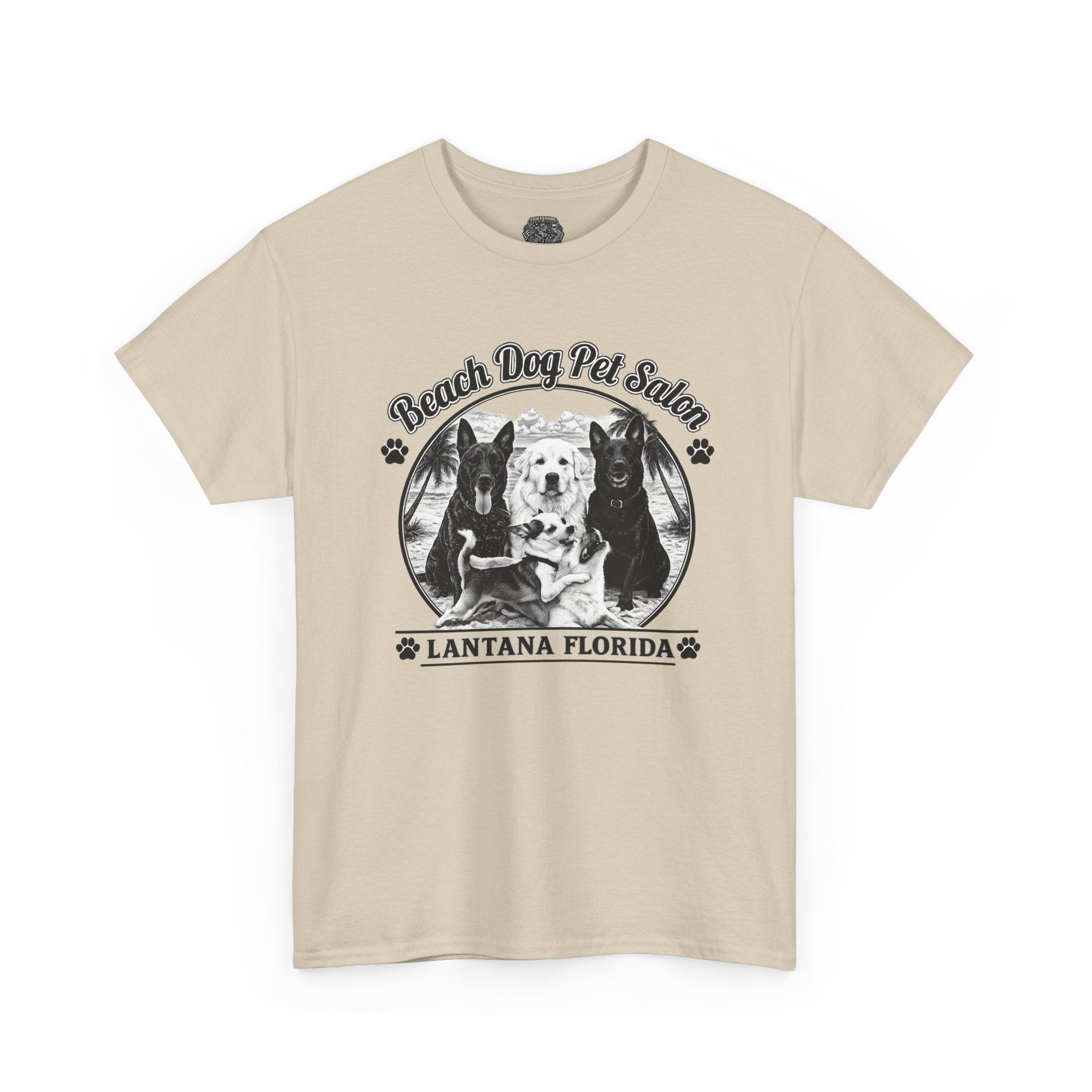 Beach Dog Pet Salon Tee — Lantana Florida Vintage-Style Dog Grooming T-Shirt