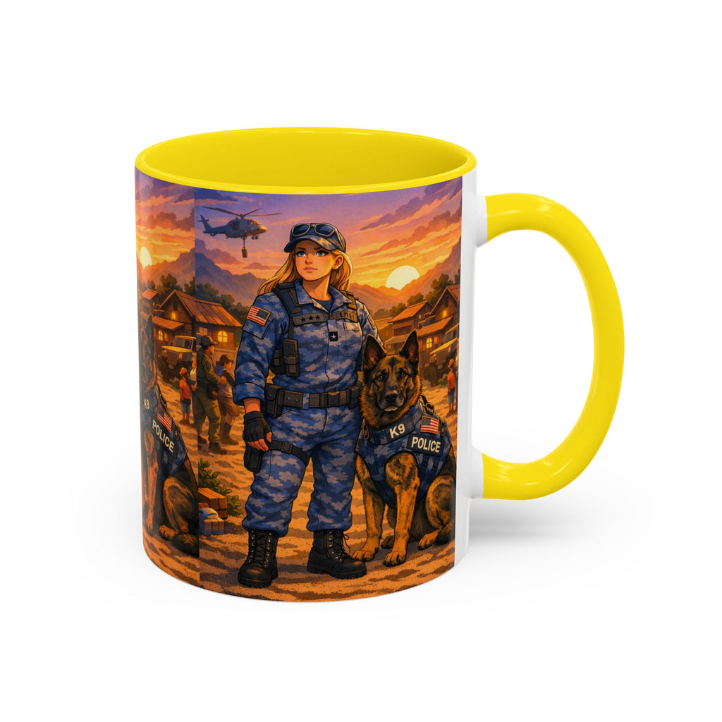 Police K9 Unit Coffee Mug — Female Officer & K9 Tribute (11/15oz)