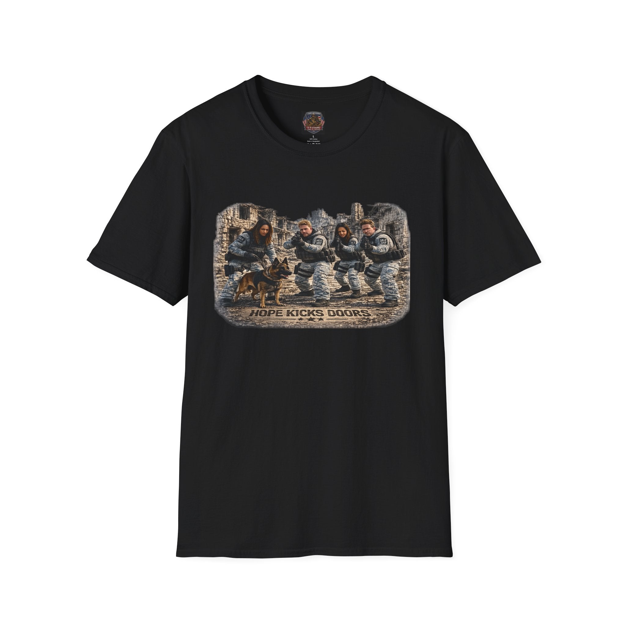 Military K-9 Team T-Shirt — Soldiers & Working Dog Squad Design
