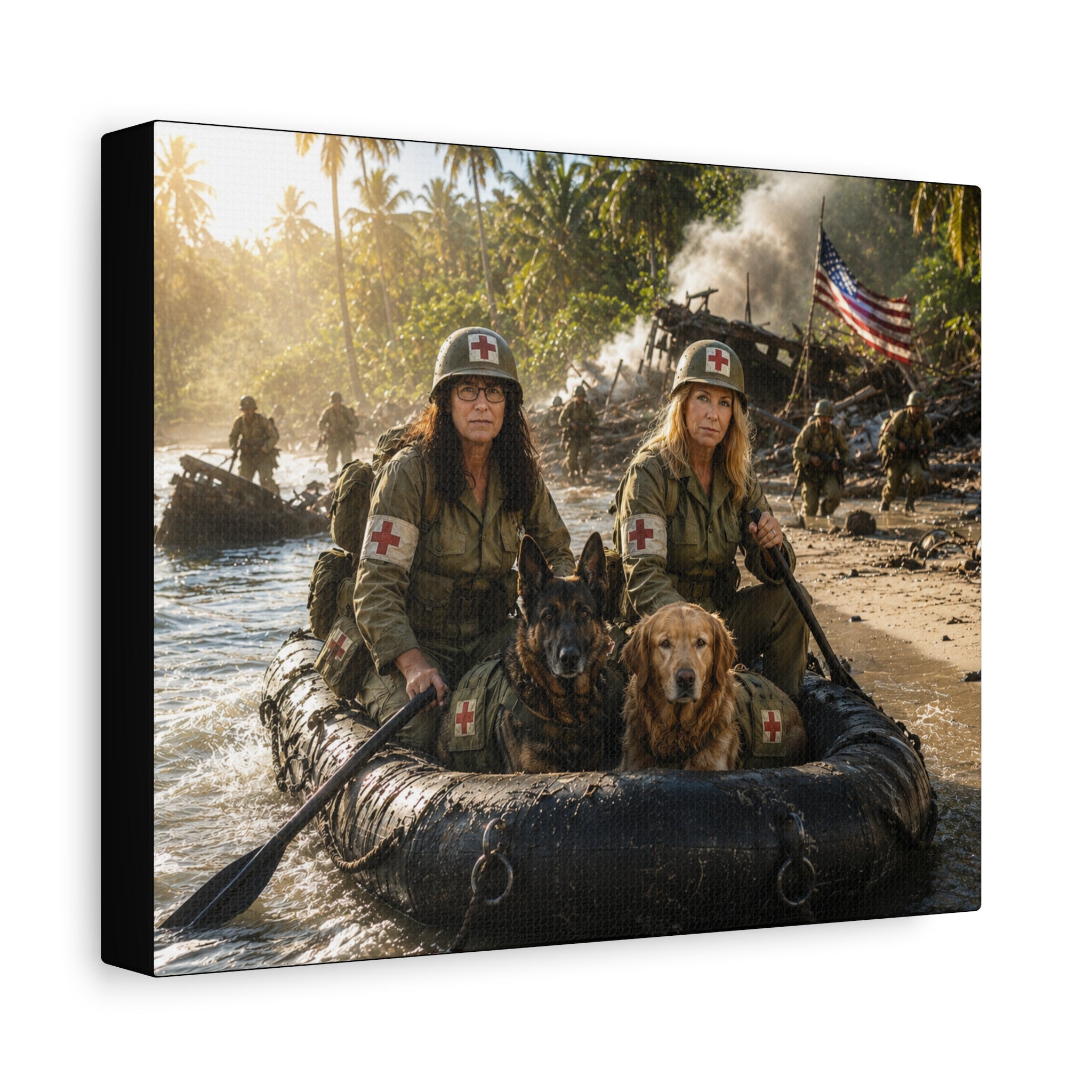Military Medics Rescue Dog Matte Canvas Wall Art