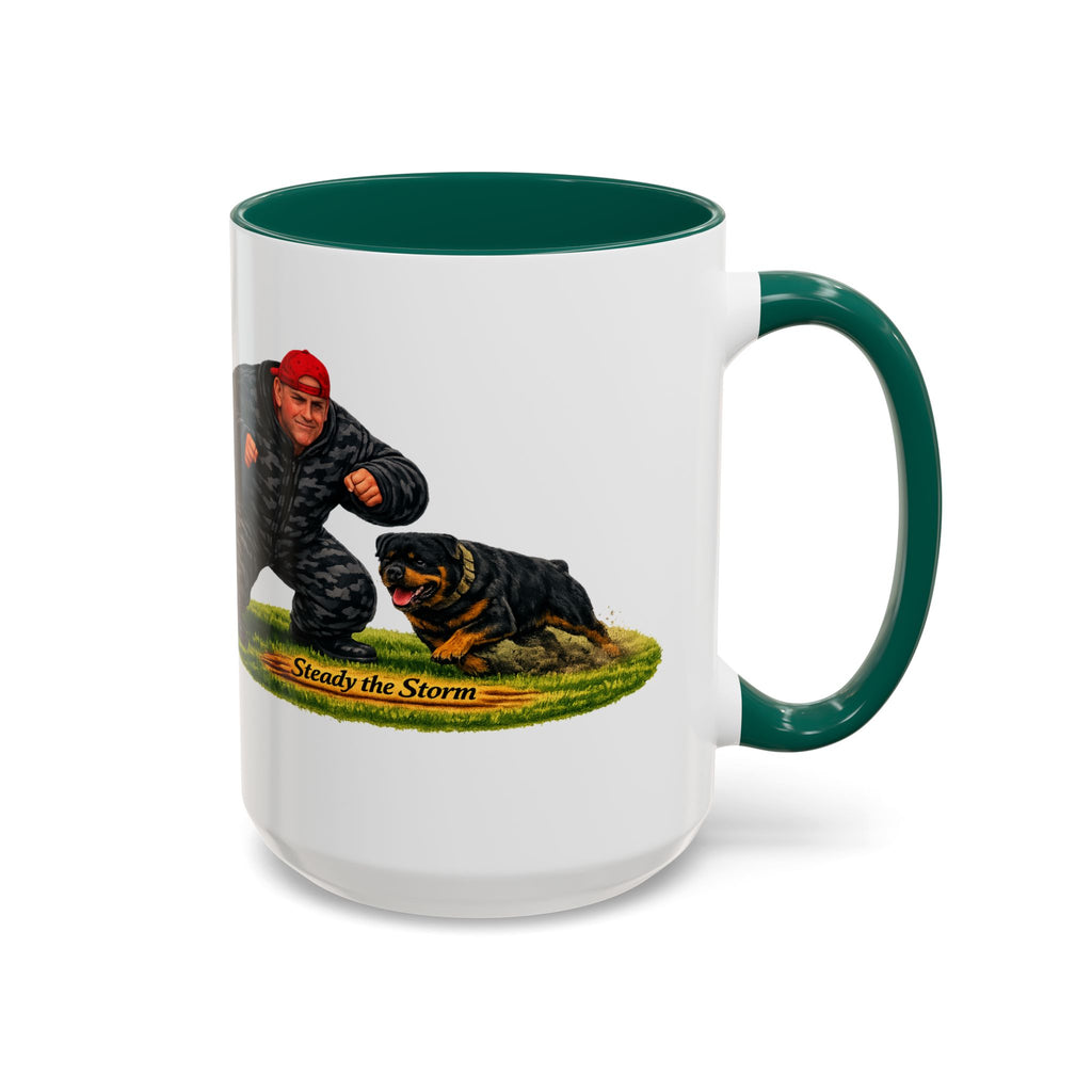 Steady the Storm Rottweiler & Handler Coffee Mug — Dog Lover Gift (11oz/15oz)