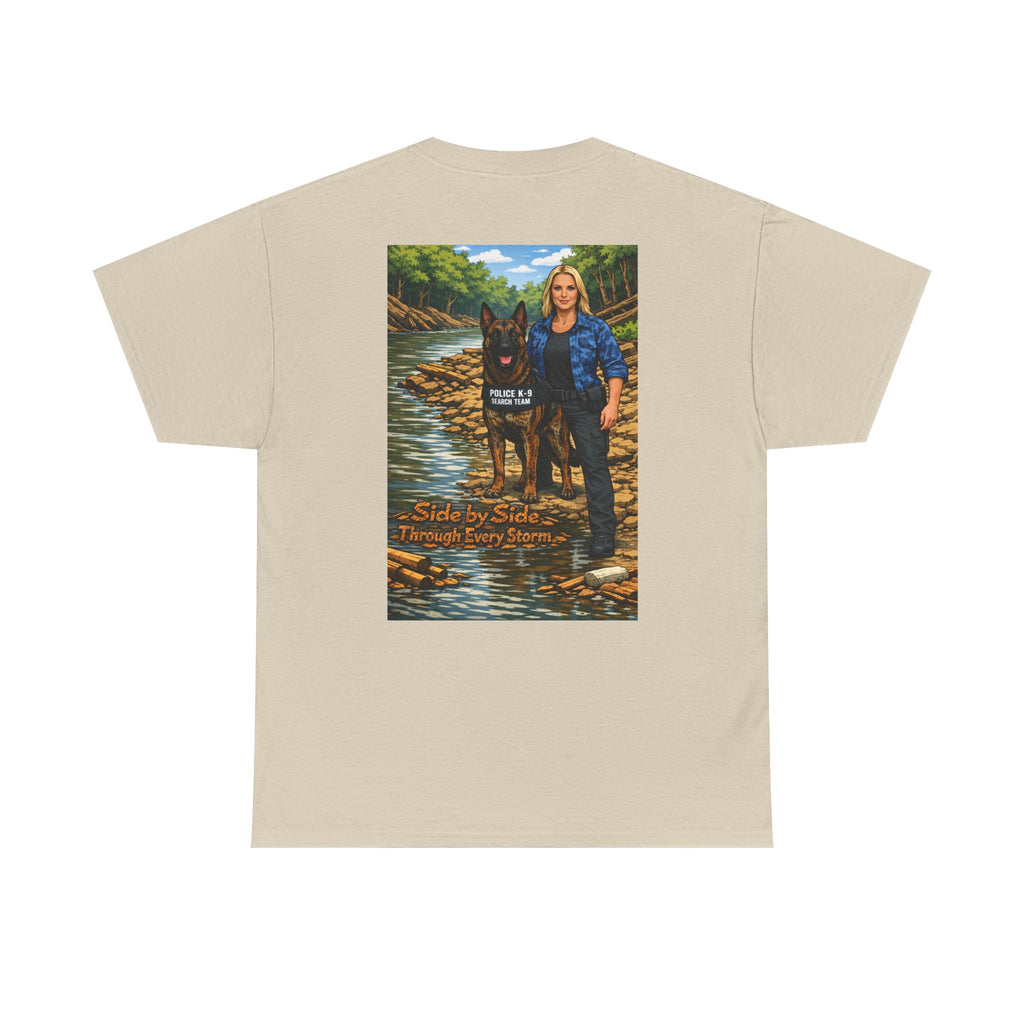 Police K9 Partner T-Shirt — "Side by Side Through Every Storm" Memorial Tee