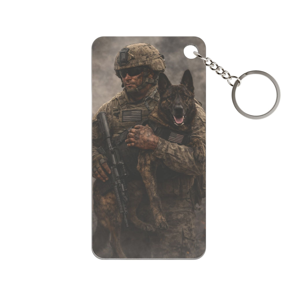 Military K9 Soldier Keychain Charm — Veteran Dog Handler Tribute