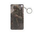 Military K9 Soldier Keychain Charm — Veteran Dog Handler Tribute