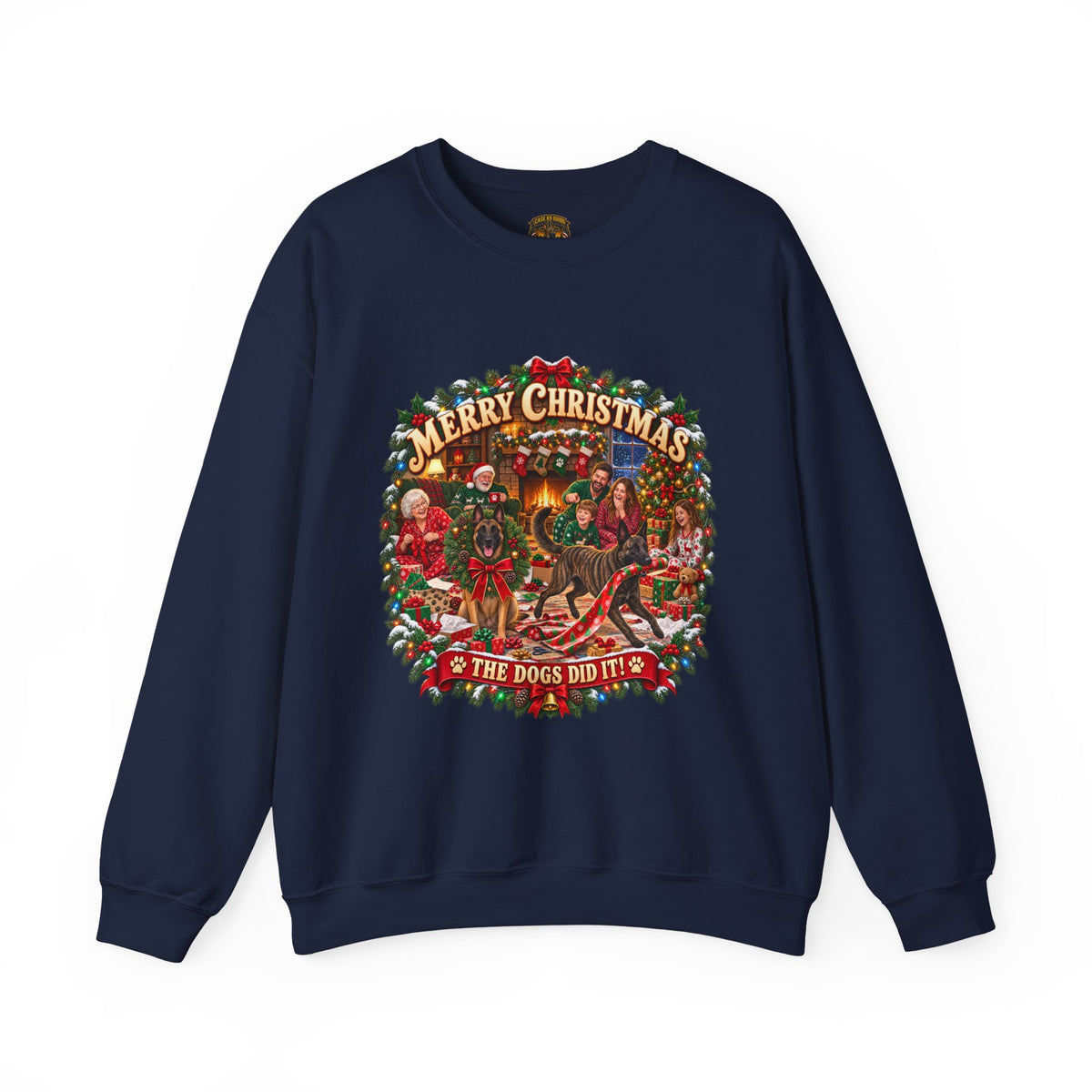 Christmas Sweatshirt — "Merry Christmas the Malinois Dogs Did It" Holiday Crewneck