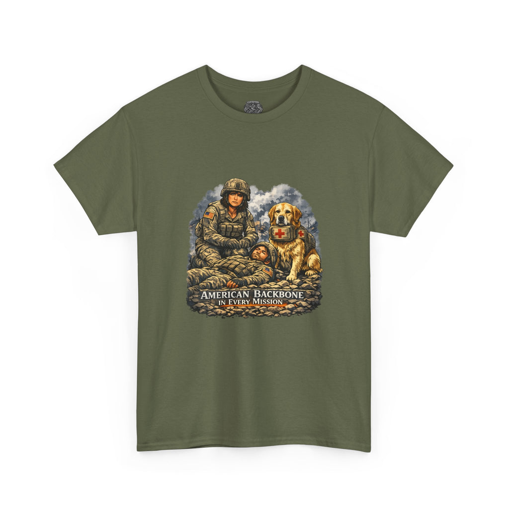 Military Veteran T‑Shirt - "American Backbone" Combat Medic Design