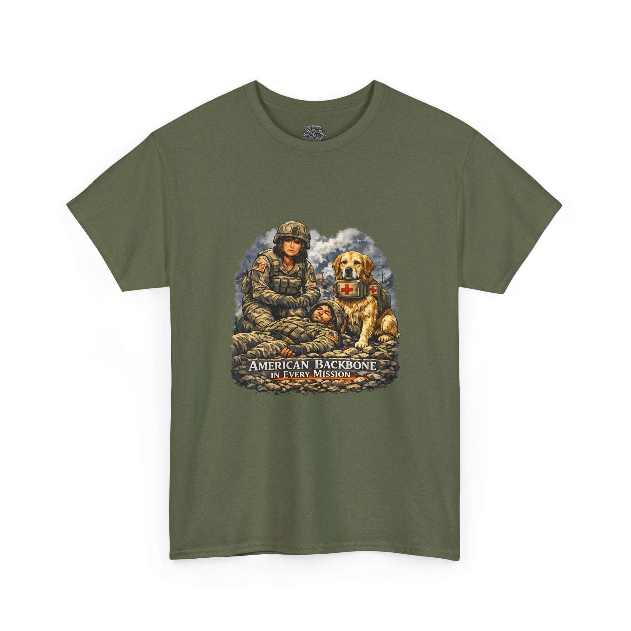 Military Veteran T‑Shirt - "American Backbone" Combat Medic Design