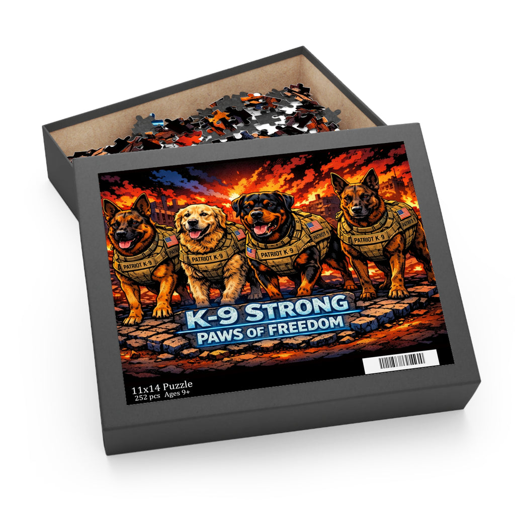 K-9 Strong Puzzle — "Paws of Freedom" Military Working Dogs Jigsaw