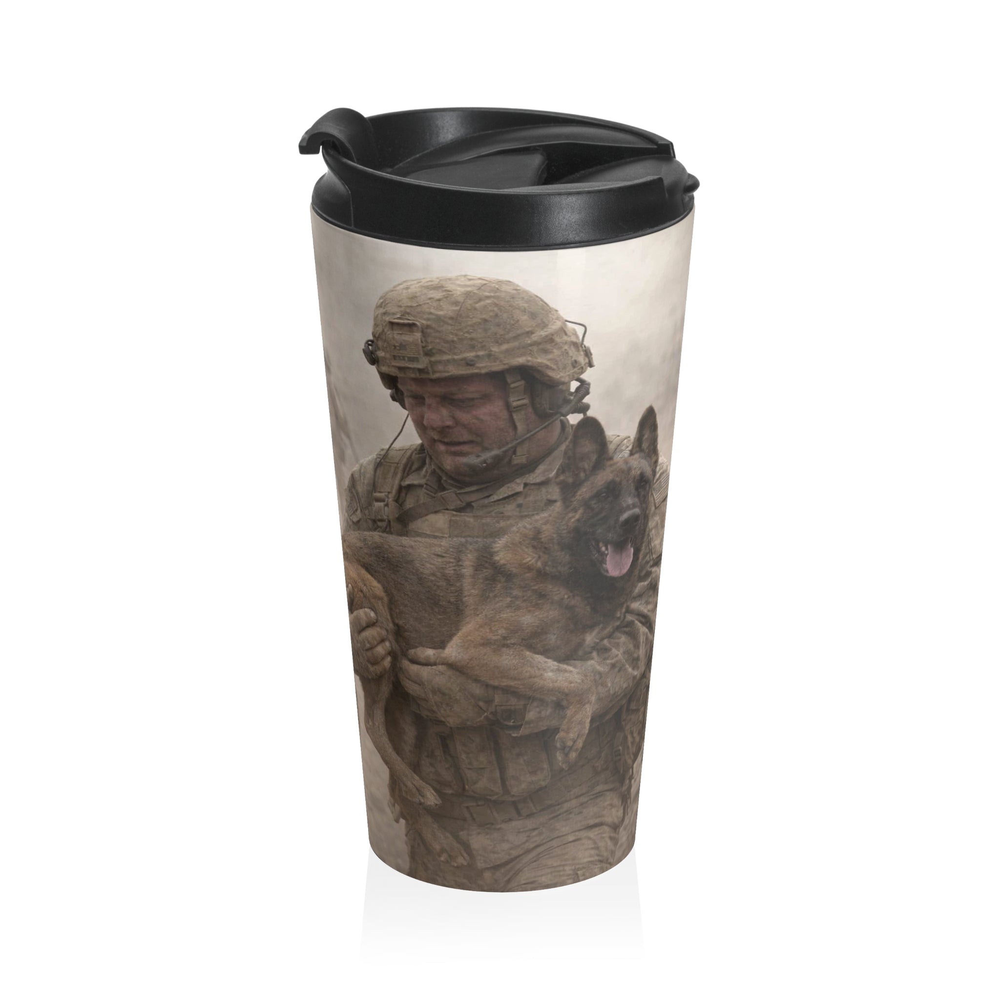 Military Working Dog Travel Mug — K9 Handler Stainless Steel Insulated Tumbler
