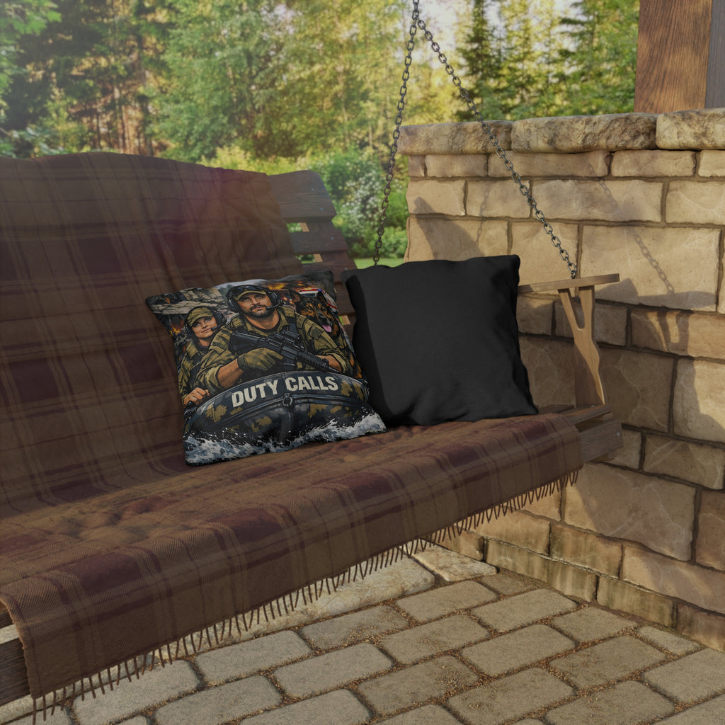 Duty Calls Tactical K-9  Rescue Outdoor Pillow — First Responder Military K-9 Tribute