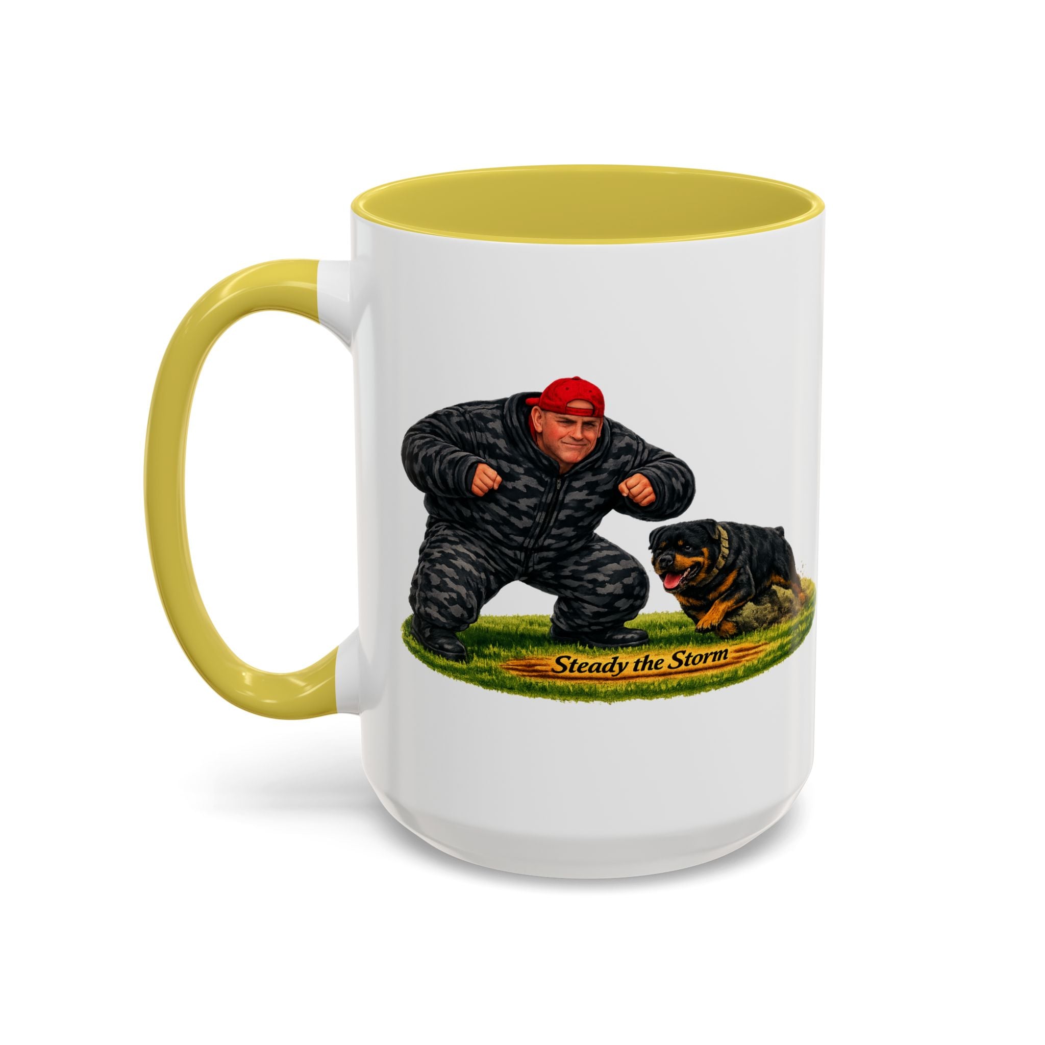 Steady the Storm Rottweiler & Handler Coffee Mug — Dog Lover Gift (11oz/15oz)