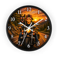 Biker K-9 Sunset Wall Clock — Motorcycle Rider & Dog Road Trip Decor