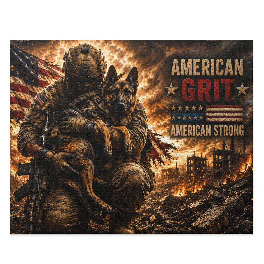 Puzzle — American Grit Military K9 Flag Jigsaw (120/252/500 pcs)