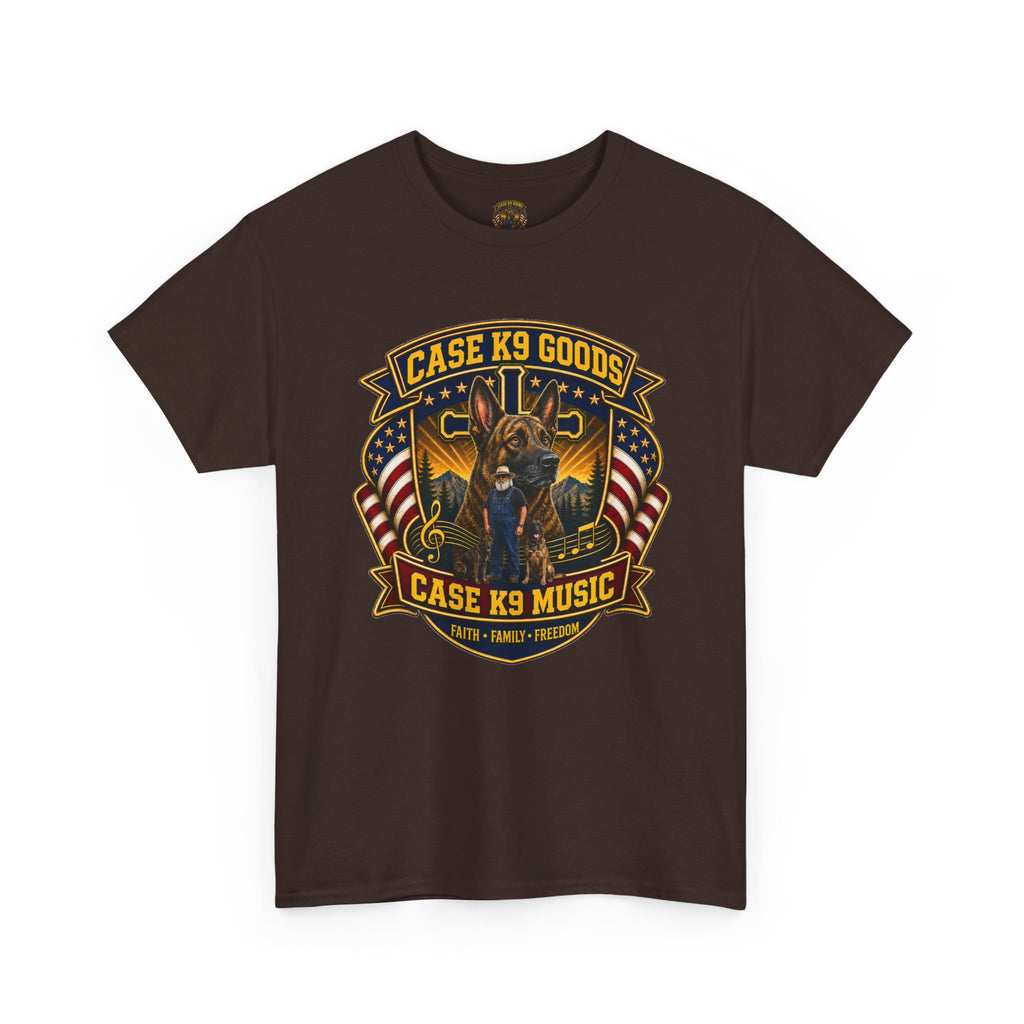 Case K9 Music Tee — Patriotic K9 Handler T‑Shirt