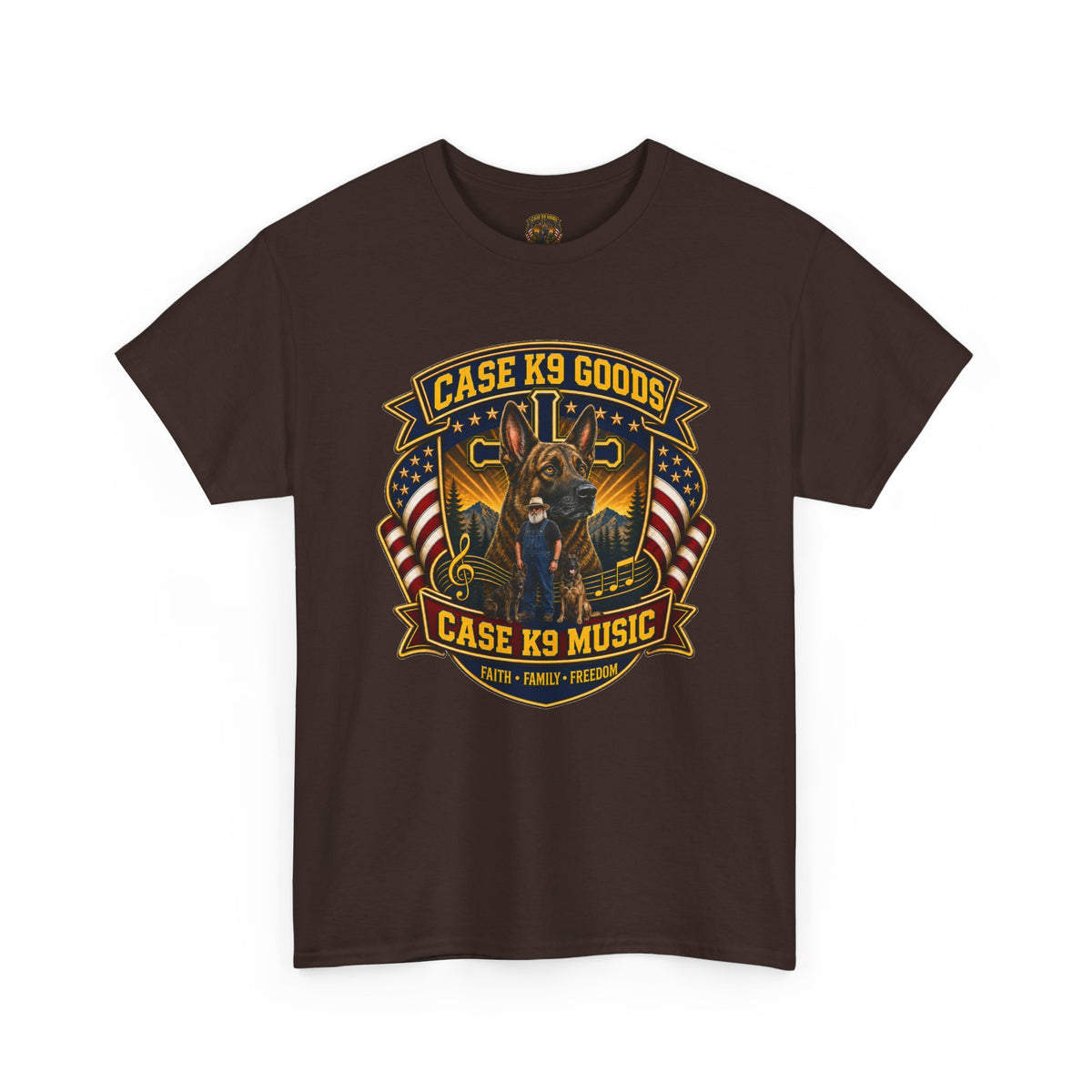 Case K9 Music Tee — Patriotic K9 Handler T‑Shirt