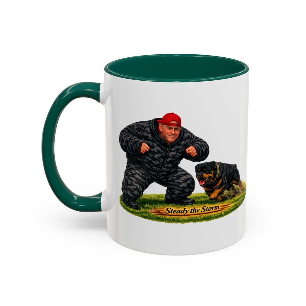 Steady the Storm Rottweiler & Handler Coffee Mug — Dog Lover Gift (11oz/15oz)