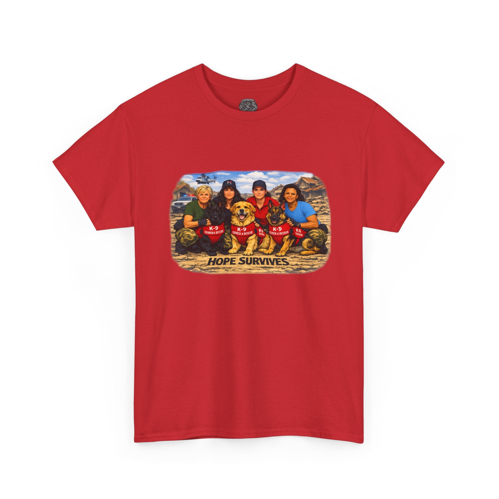 T‑Shirt — "Hope Survives" Family K-9 Rescue Scene Graphic Tee