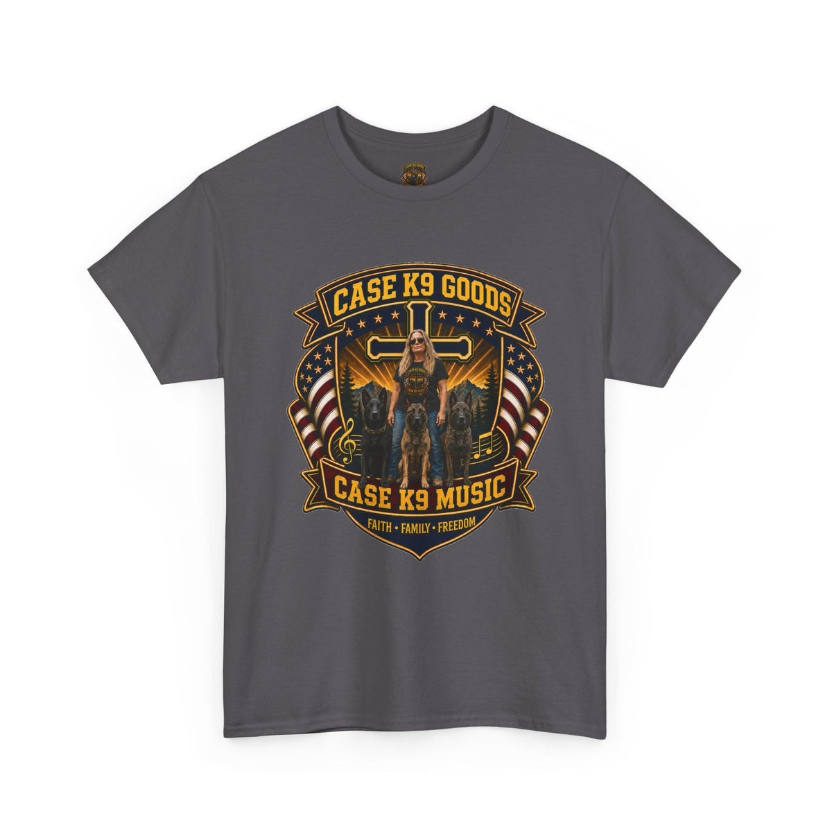 Case K9 Music T-Shirt — Vintage K9 Handler Military American Flag Tee