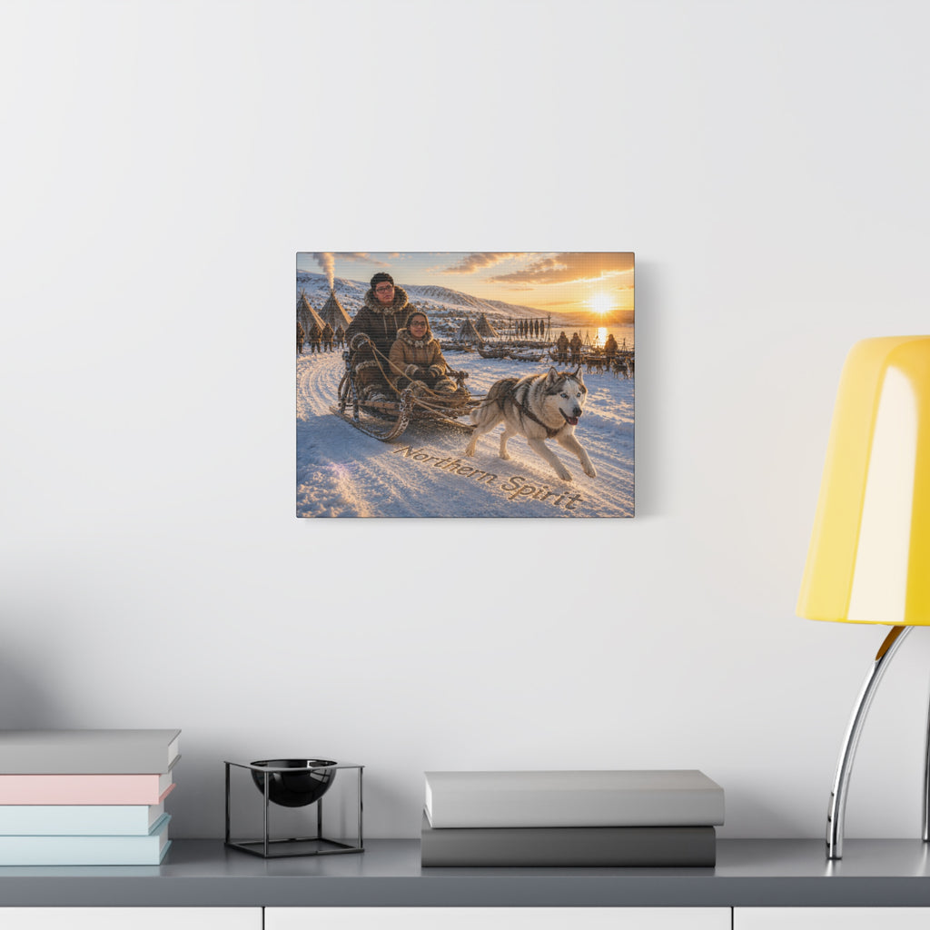 Northern Spirit Husky Sled Matte Canvas Print