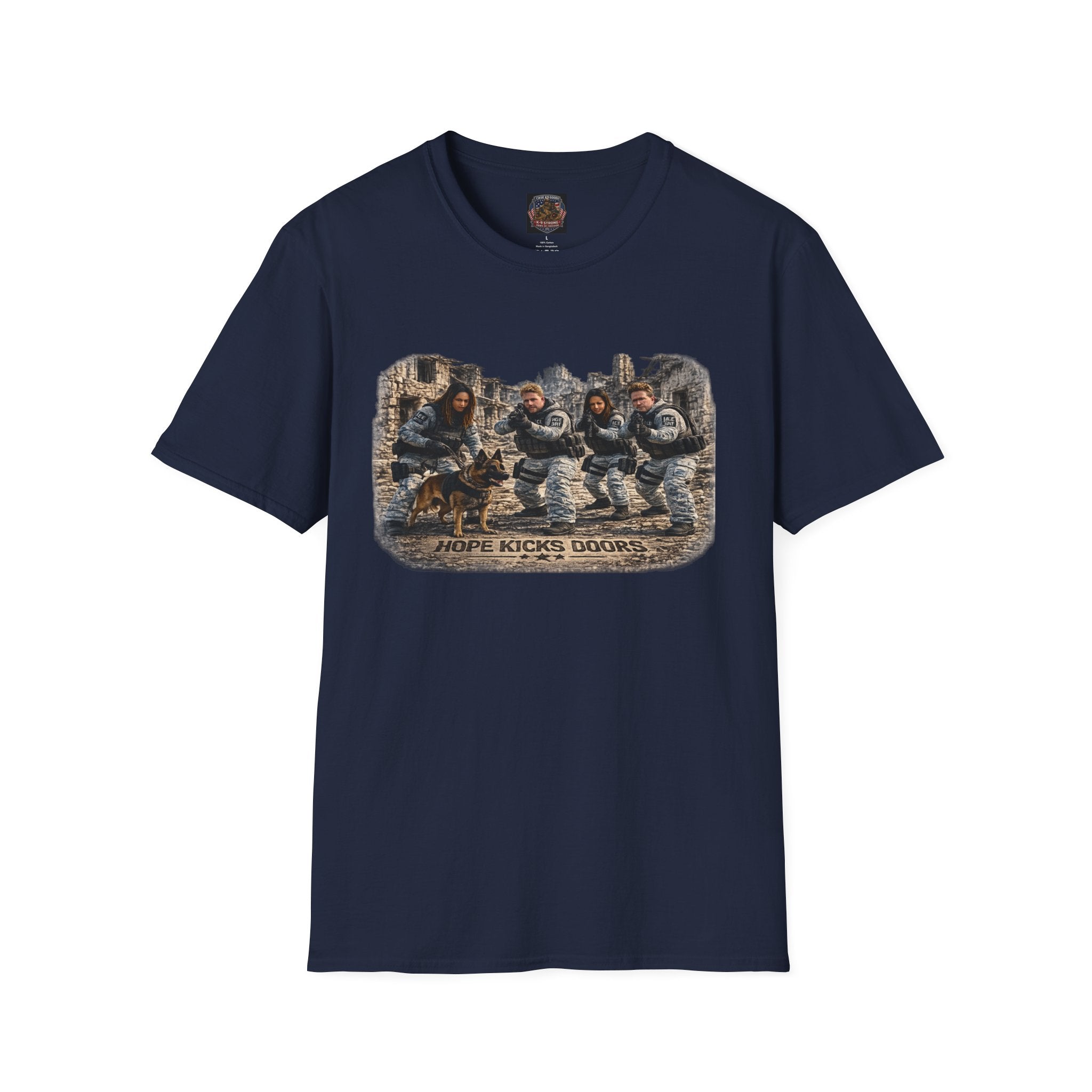 Military K-9 Team T-Shirt — Soldiers & Working Dog Squad Design