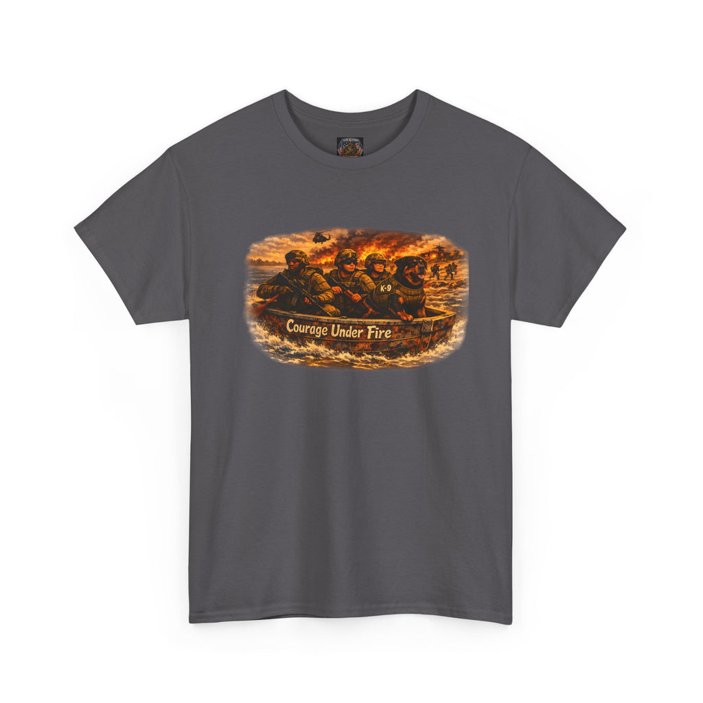 Courage Under Fire Tee — Military K-9 Unit Scene T-Shirt