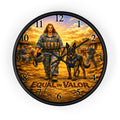 Equal in Valor Military K-9 Tribute Wall Clock —Women Soldier & Service Dog Decor