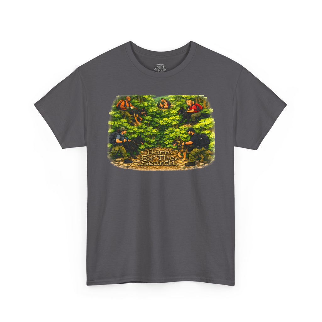 K9 Forest Rescue Scene T‑Shirt — Vintage Pixel Rescue Adventure Tee
