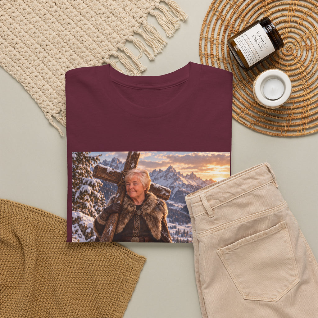 Winter Faith Warrior T‑Shirt — Explorer with Malinois Dog Scenic Graphic Tee