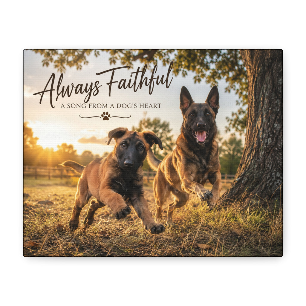 Always Faithful  Dutch Shepherd Dogs Canvas Wall Art — "A Song from a Dog's Heart"