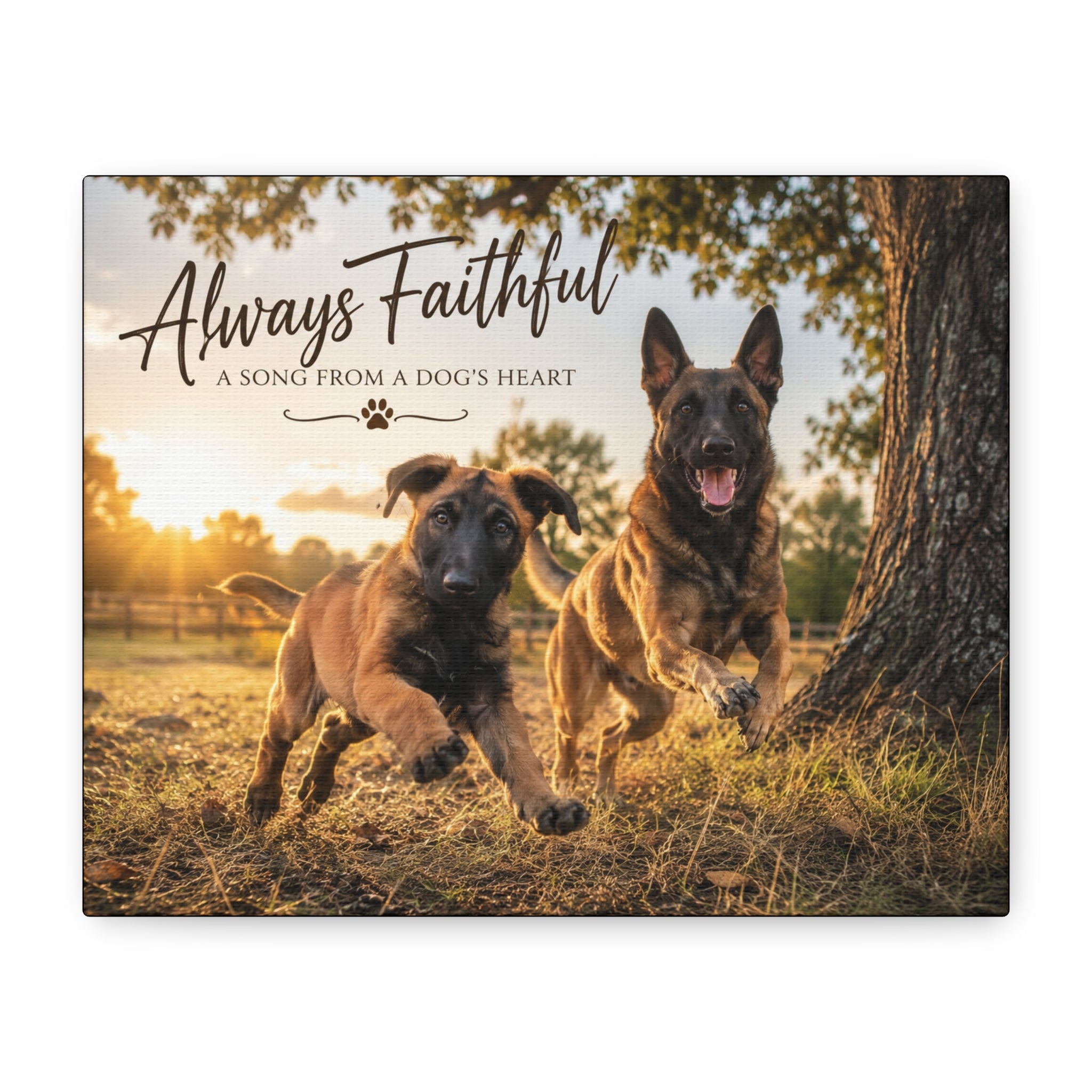 Always Faithful  Dutch Shepherd Dogs Canvas Wall Art — "A Song from a Dog's Heart"