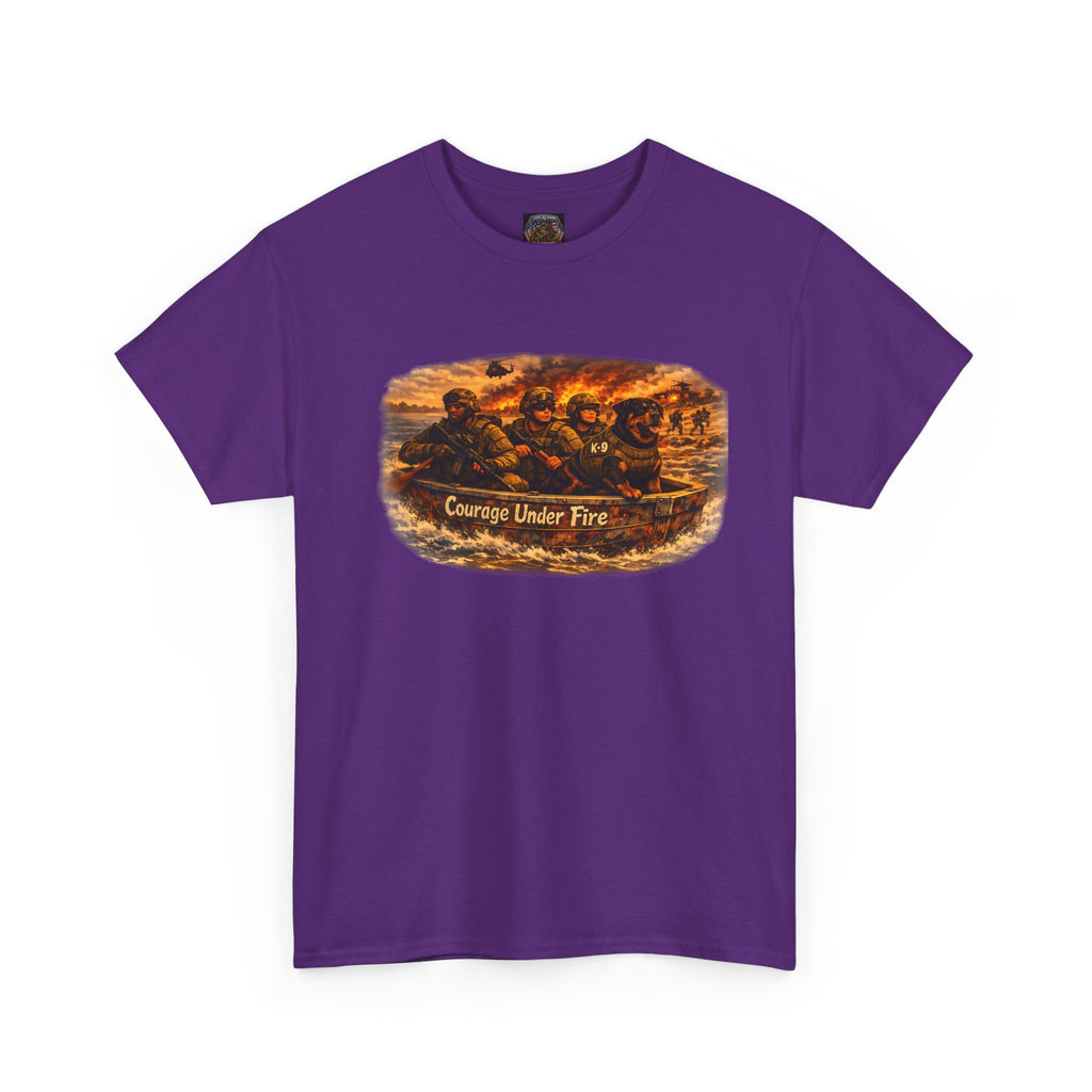 Courage Under Fire Tee — Military K-9 Unit Scene T-Shirt