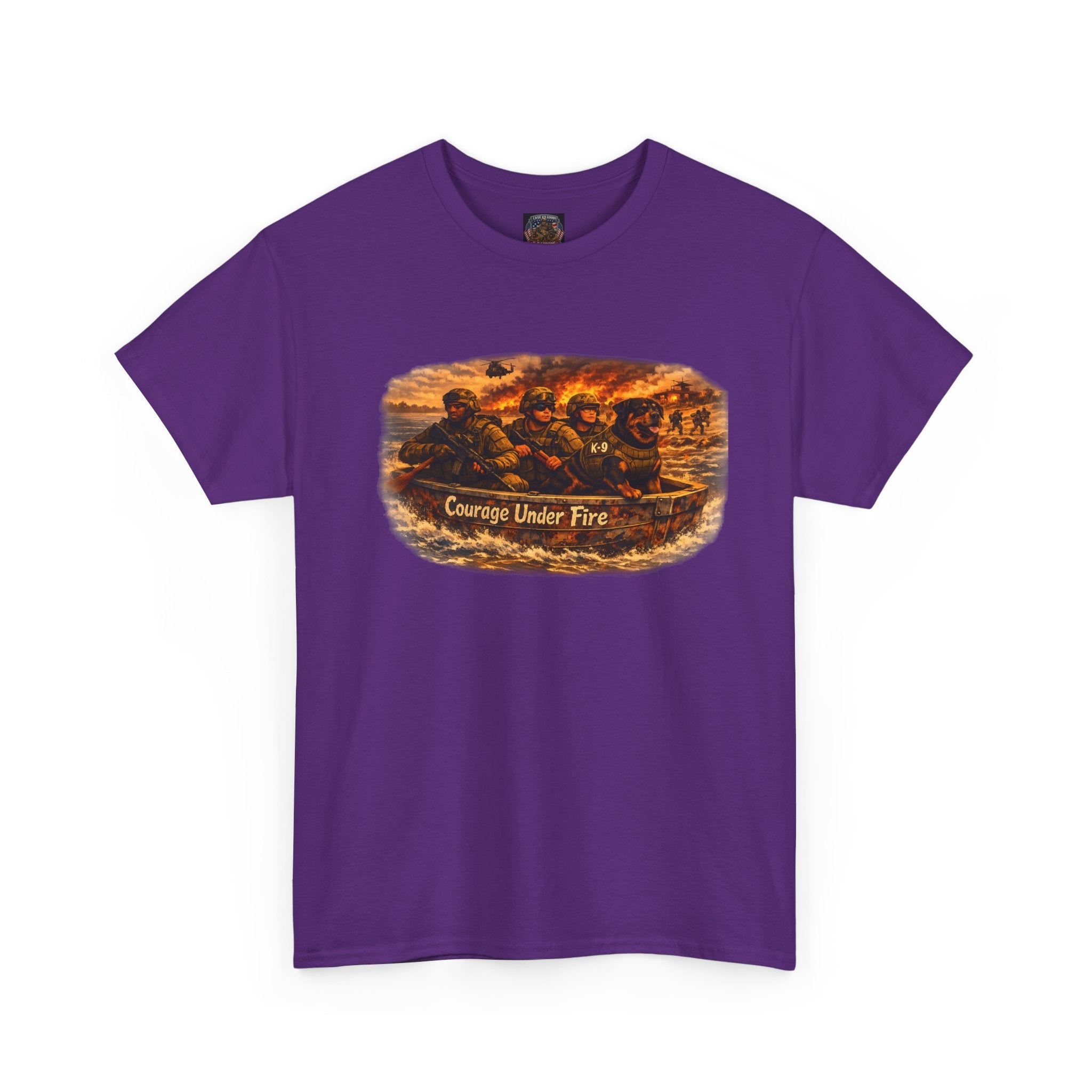 Courage Under Fire Tee — Military K-9 Unit Scene T-Shirt