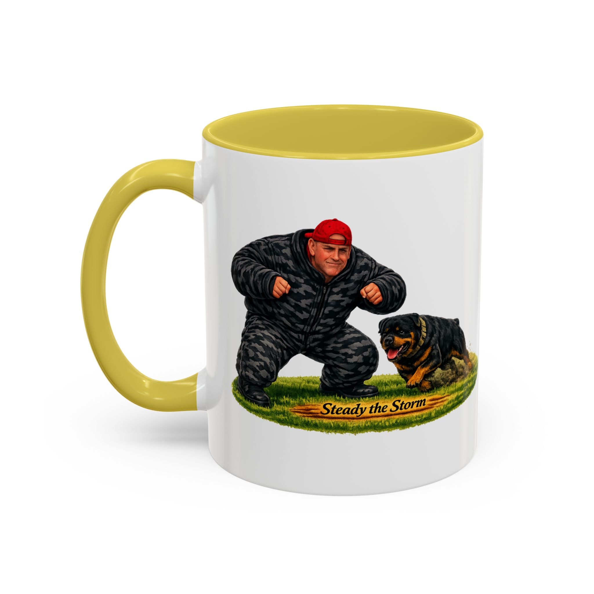 Steady the Storm Rottweiler & Handler Coffee Mug — Dog Lover Gift (11oz/15oz)