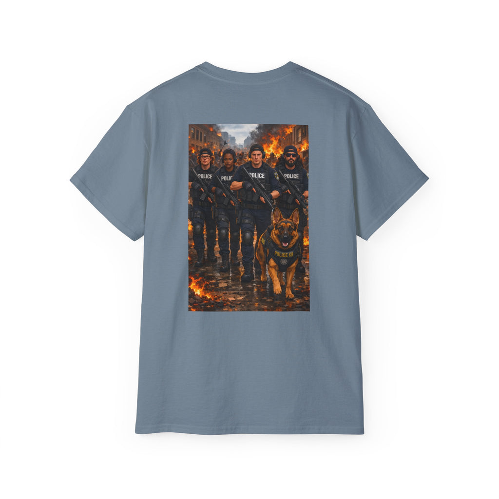 Police K9 Unit Tee — Back Graphic Patrol Officers & German Shepherd Design
