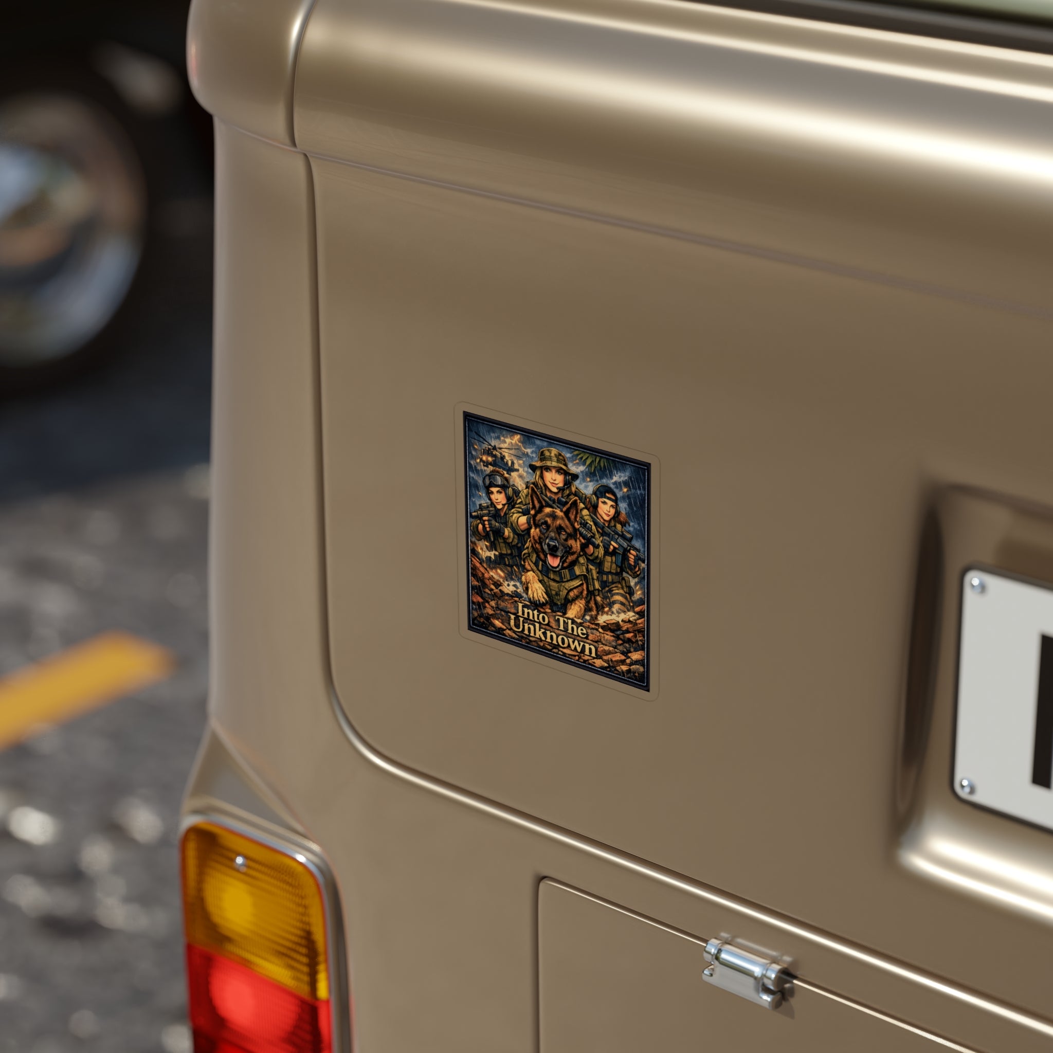 Into The Unknown Military K9 Squad Sticker — Die-Cut Outdoor Waterproof
