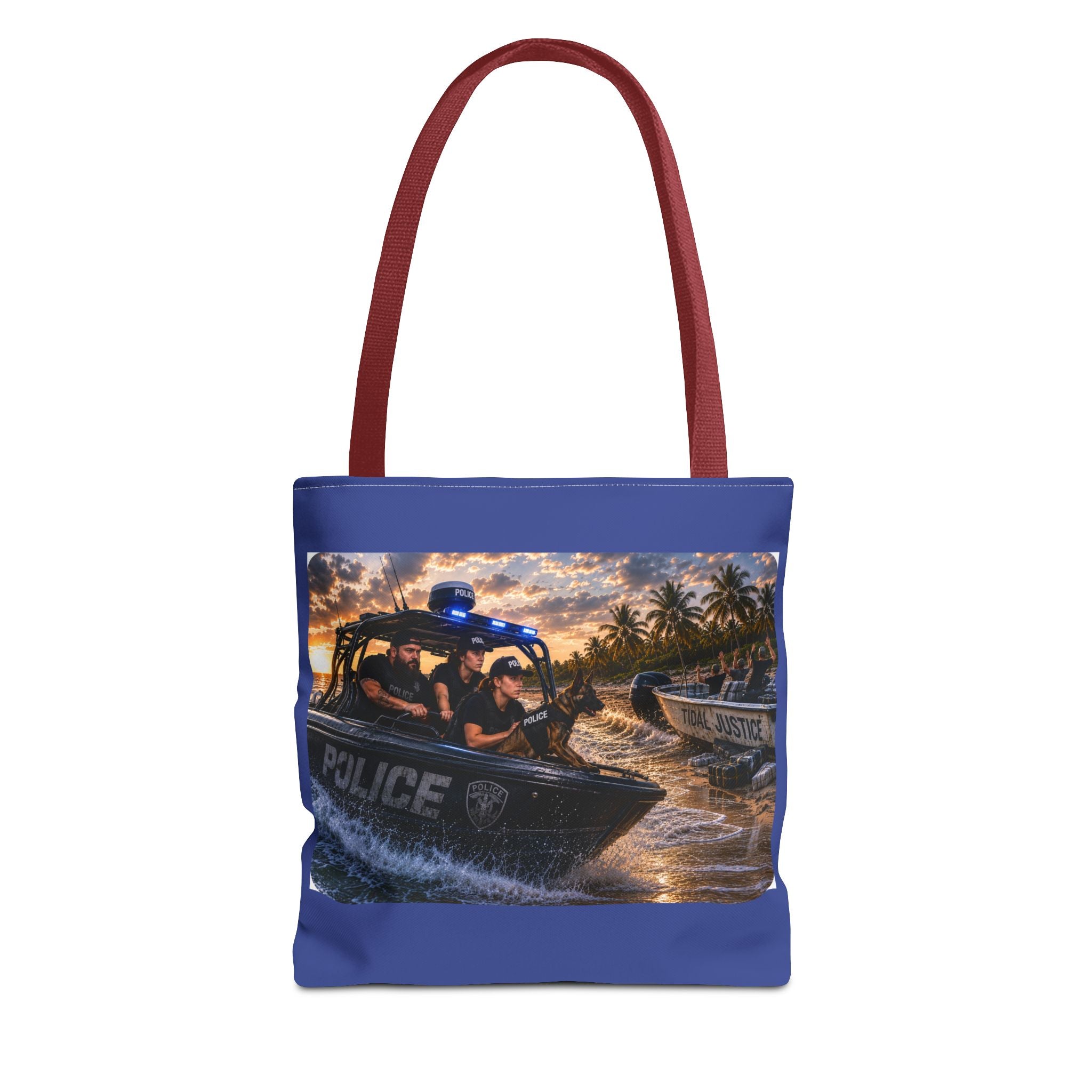 Police K-9 Rescue Boat Tote Bag — Nautical Law Enforcement Beach Day Bag