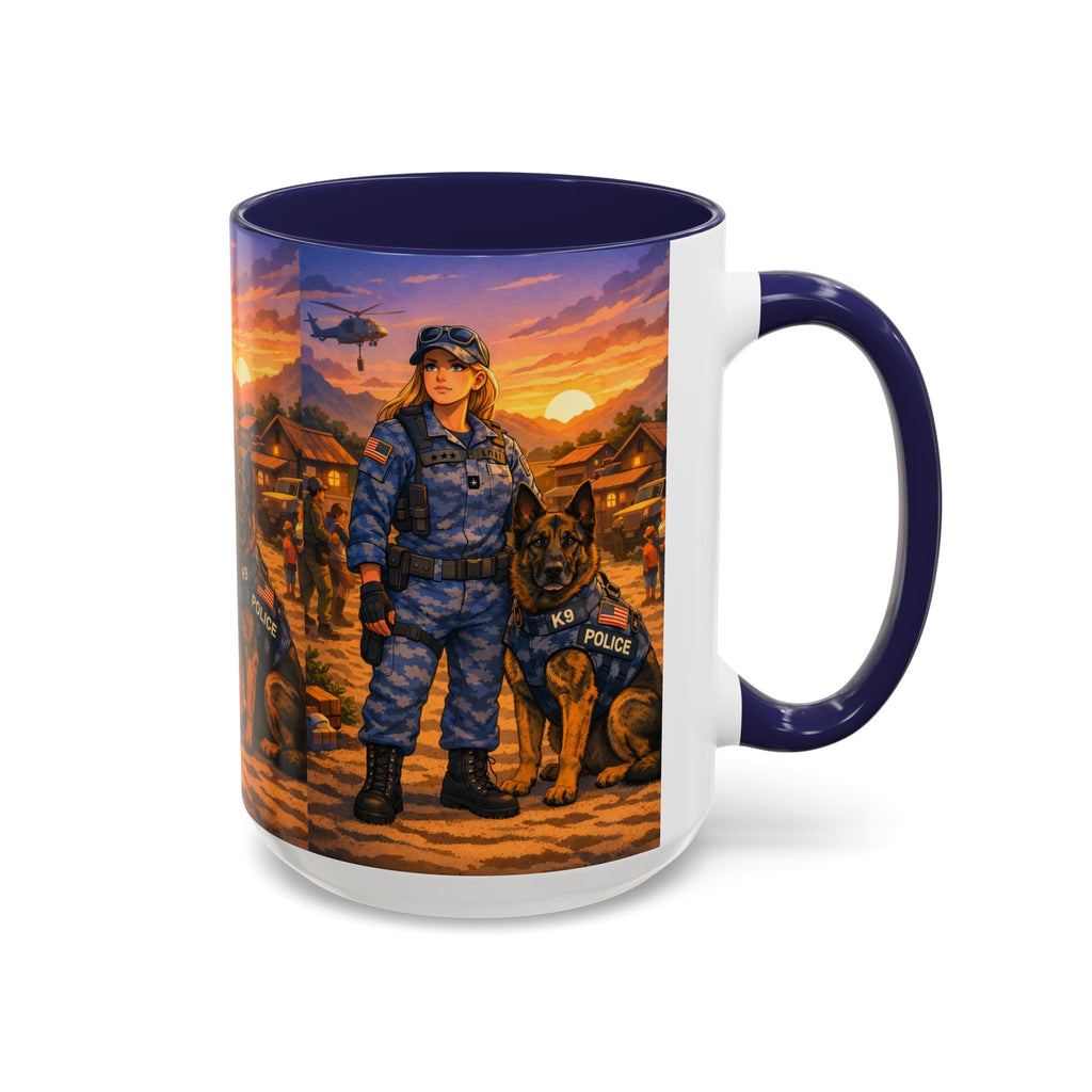 Police K9 Unit Coffee Mug — Female Officer & K9 Tribute (11/15oz)