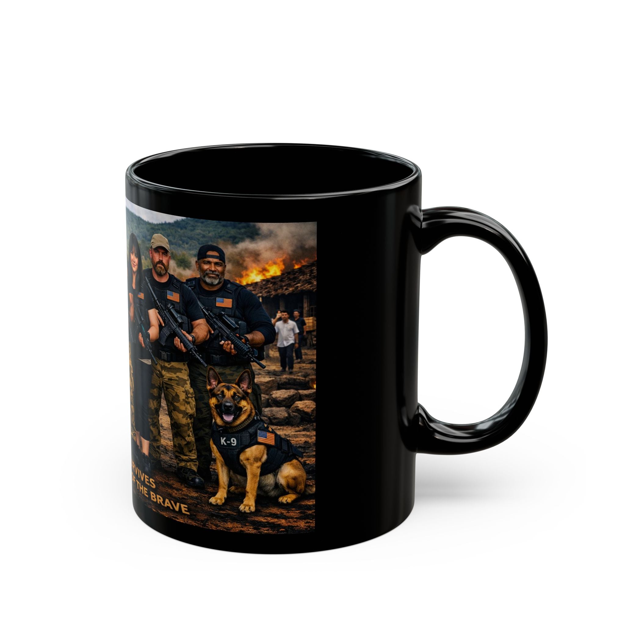 Veteran Rescue Team Black Mug — “Hope Survives in the Hands of the Brave” 11oz/15oz