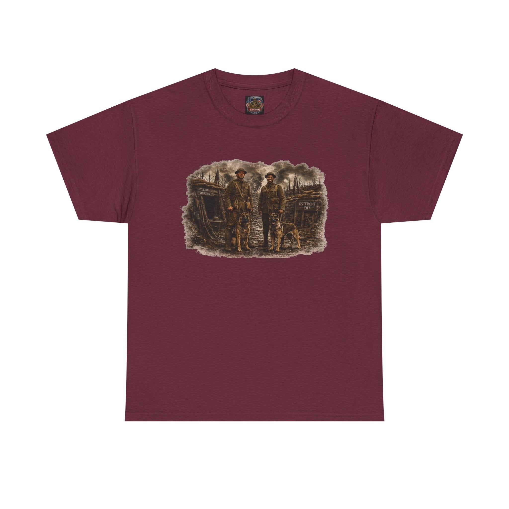 Vintage War K-9 Handler- T-Shirt- K-9 Military Soldiers