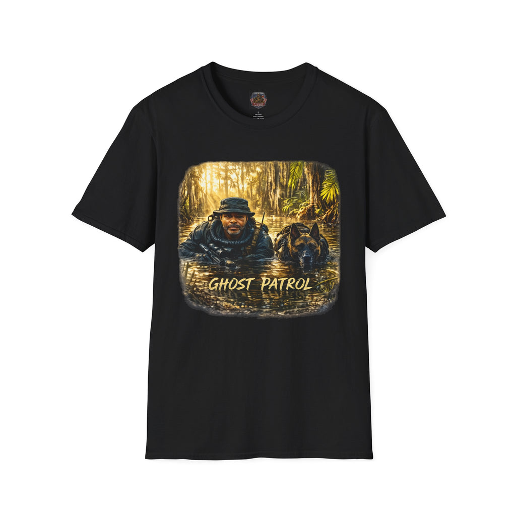Ghost Patrol T‑Shirt — Tactical Swamp K-9 Rescue Graphic Tee