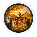 Wall Clock - "Love Grows In This Field" Religious Family & Pets Decorative Clock