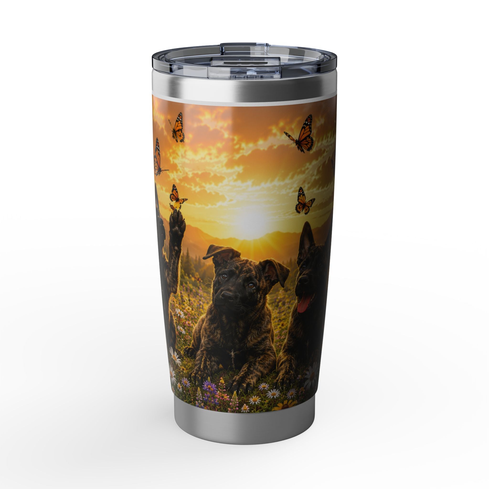 Dutch Shepherd Puppies Chasing Butterflies Vagabond Tumbler