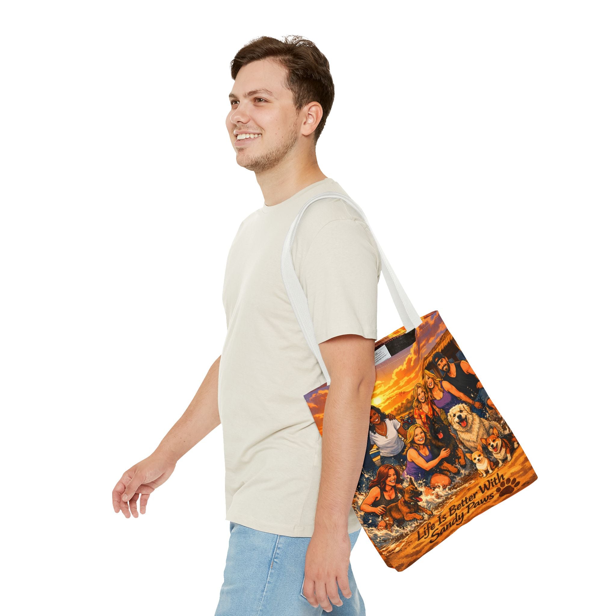 Tote Bag — "Life Is Better With Sandy Paws" Beach Dog Lovers Tote