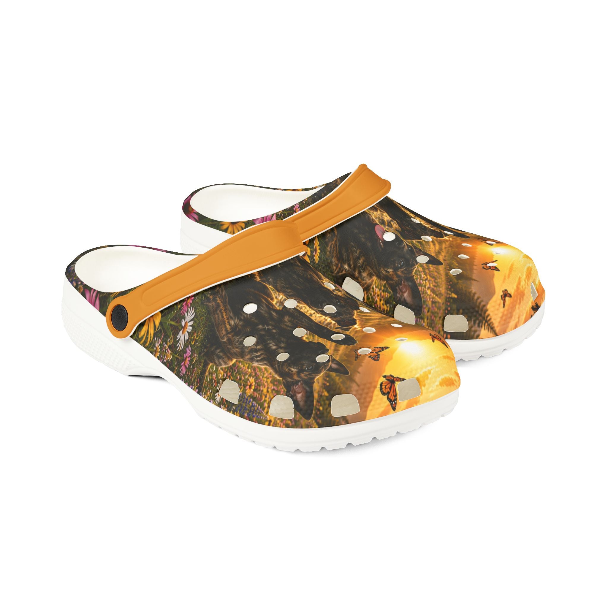 Dutch Shepherd Puppies Sunset EVA Foam Clogs — Lightweight Garden & Beach Slip-Ons