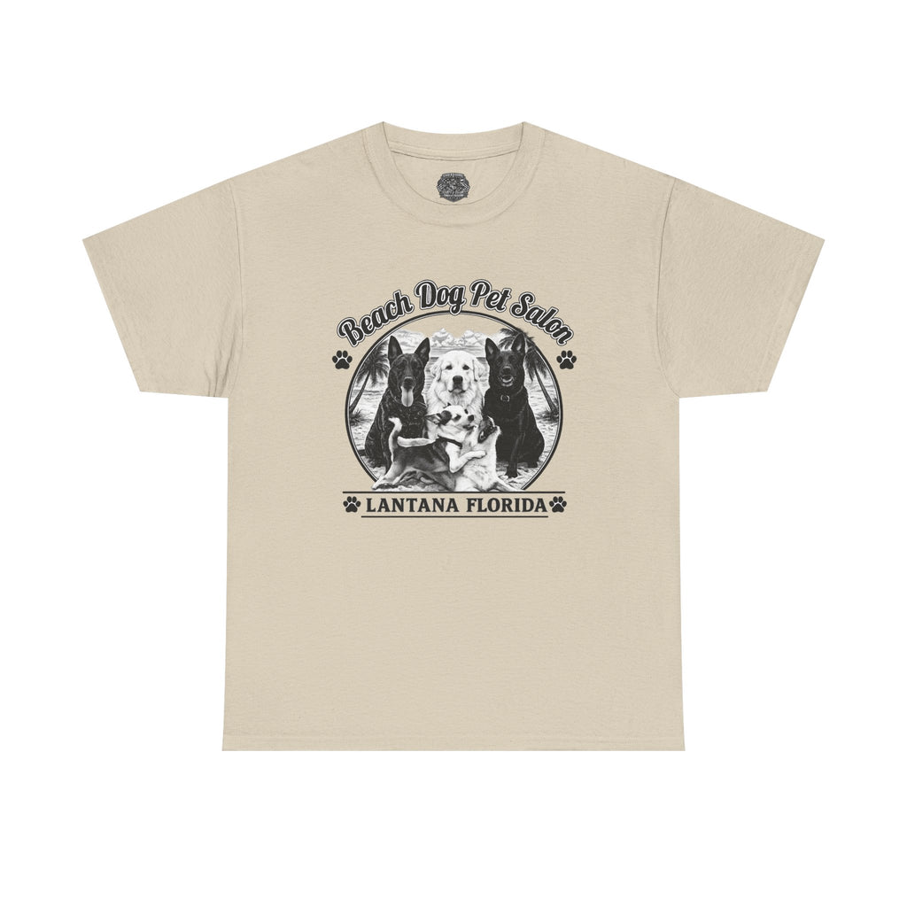 Beach Dog Pet Salon Tee — Lantana Florida Vintage-Style Dog Grooming T-Shirt