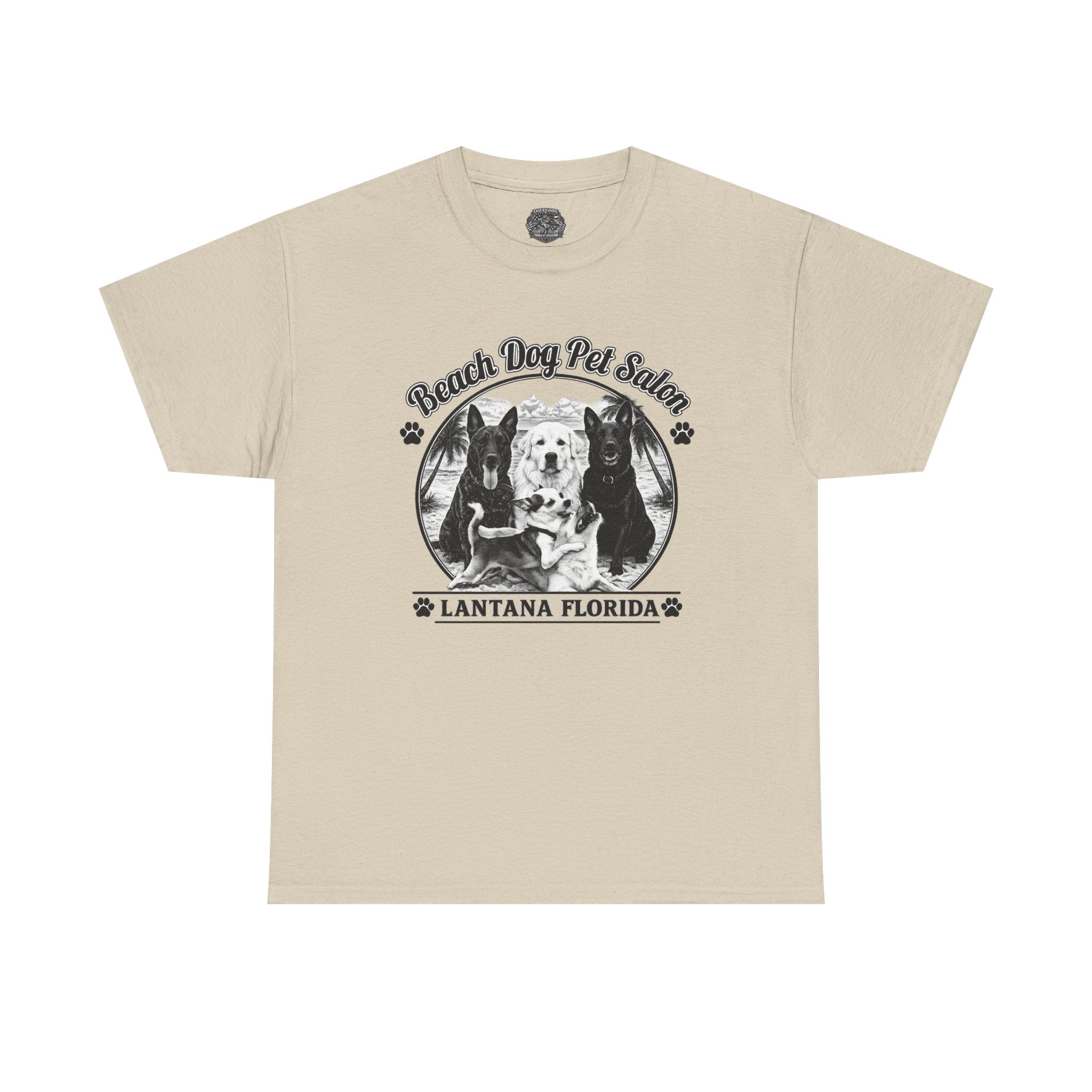 Beach Dog Pet Salon Tee — Lantana Florida Vintage-Style Dog Grooming T-Shirt