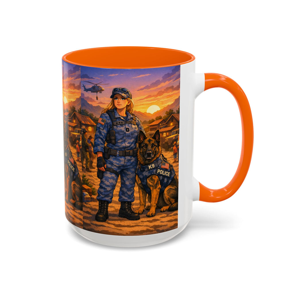 Police K9 Unit Coffee Mug — Female Officer & K9 Tribute (11/15oz)