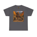 Ruff Riders Cowboy Trail T‑Shirt — Western Rider Scene with Horses & Rottweilers